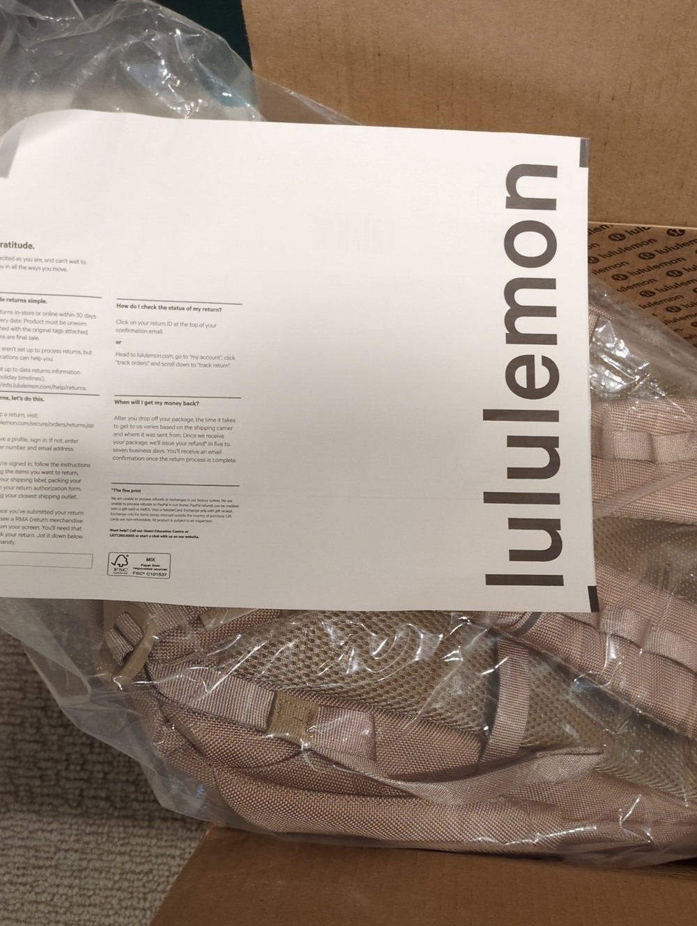 Brand New lululemon athletica beige/tan women's backpack